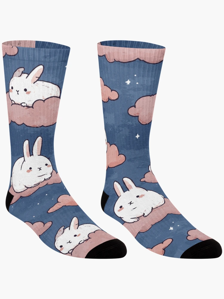 Thumbnail 3 of 5, Socks, Playful Rabbit Pattern designed and sold by bapupa.