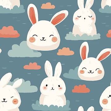 Artwork thumbnail, Charming Rabbit Pattern by bapupa