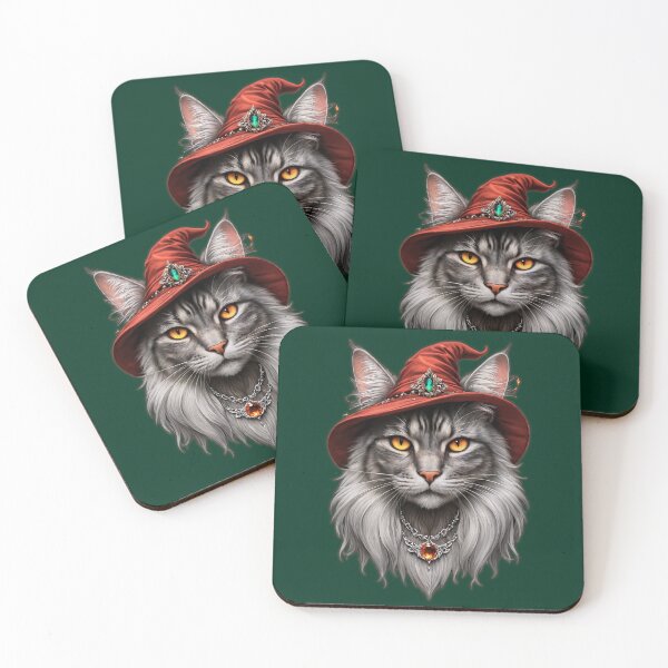 Item preview, The Silver Archmage: A Maine Coon Matriarch Portrait designed and sold by CamillaCreation.