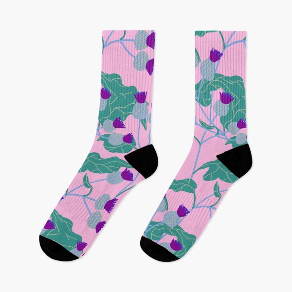 Item preview, Burdock. Hand drawn pattern on pink background designed and sold by HannaShvaikova.