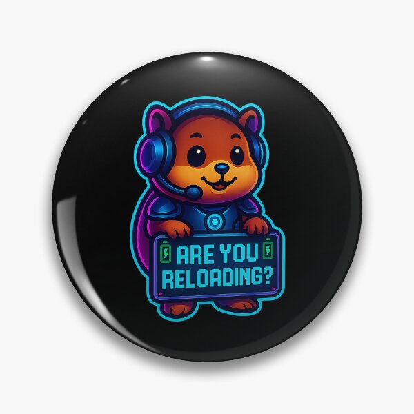 Item preview, Neon Gamer Hamster - Are You Reloading? designed and sold by Derpy Lab .