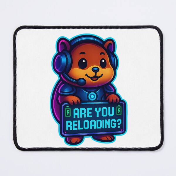 Item preview, Neon Gamer Hamster - Are You Reloading? designed and sold by Derpy Lab .