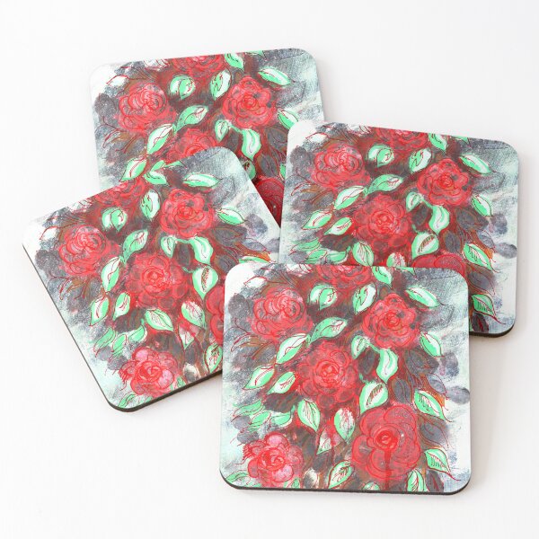 Item preview, Red flowing flowers designed and sold by Olirina.