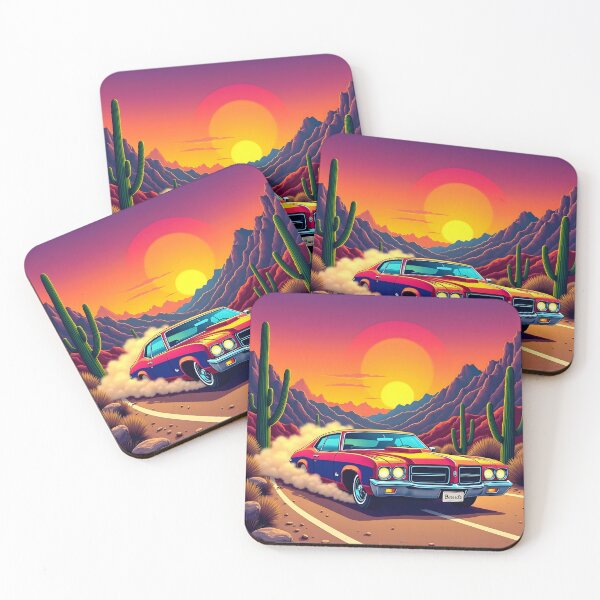 Item preview, Retro Muscle Car in Colorful Desert designed and sold by Fab-Haven.
