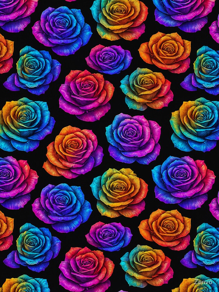 Thumbnail 4 of 4, iPhone Case, Vibrant Rainbow Roses Pattern designed and sold by Zenvo.