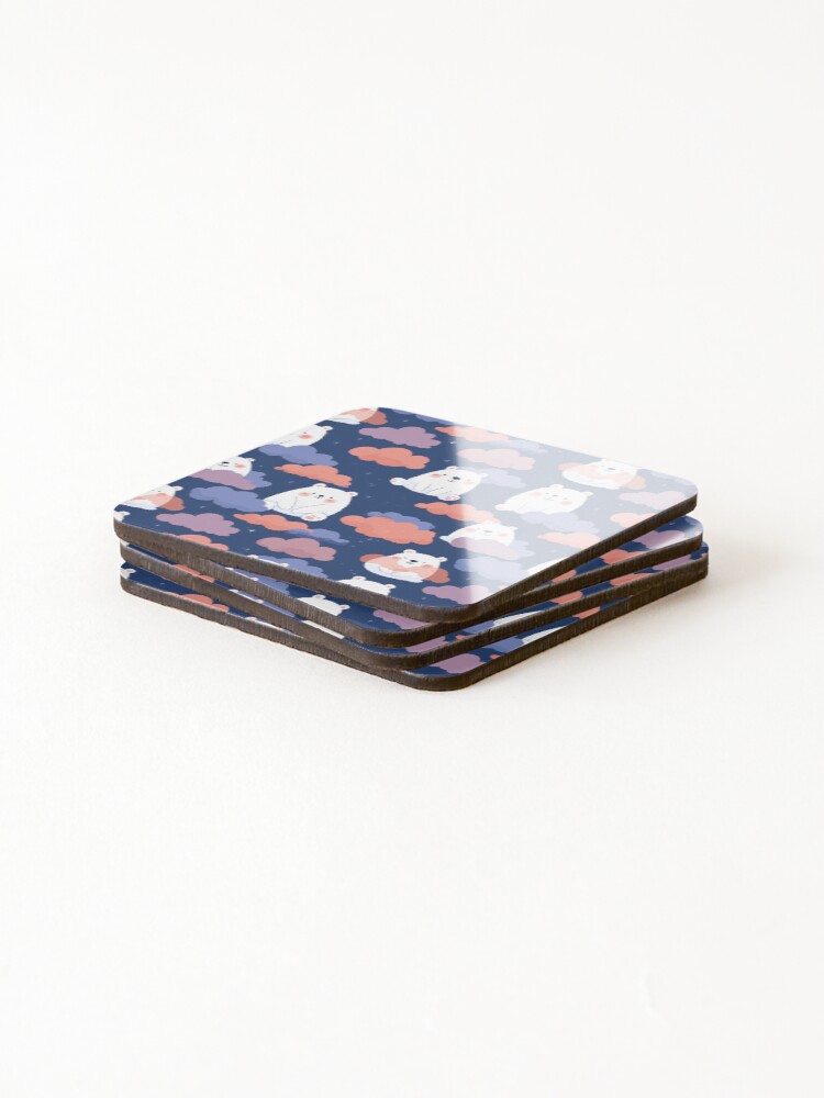 Thumbnail 4 of 5, Coasters (Set of 4), Charming Bear Pattern designed and sold by bapupa.