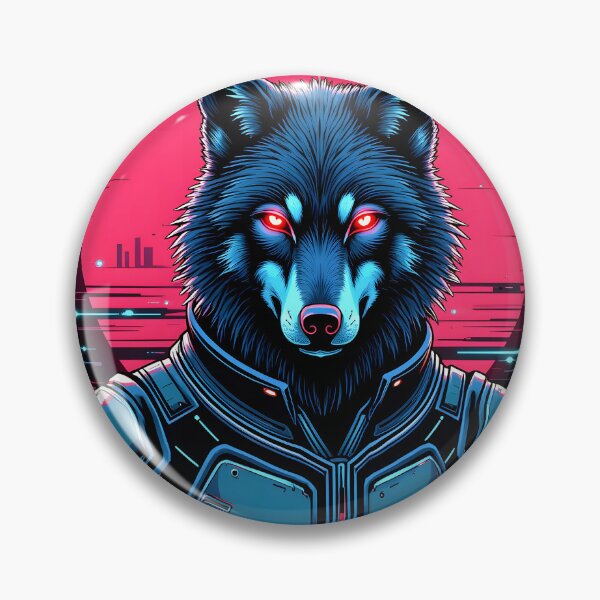 Item preview, Red-eyed cyberpunk wolf designed and sold by Fab-Haven.