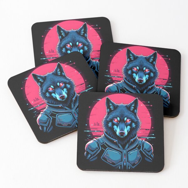 Item preview, Red-eyed cyberpunk wolf designed and sold by Fab-Haven.