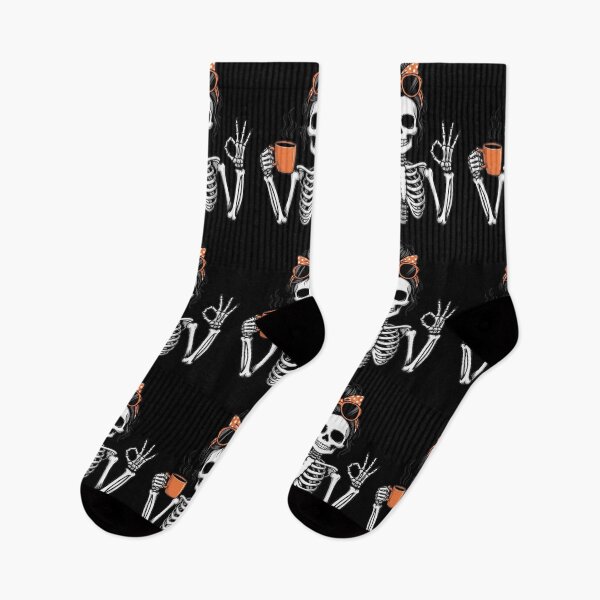 Item preview, Halloween Skeleton Messy Bun Coffee  designed and sold by BHMARTS.