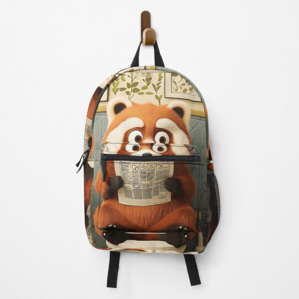 Item preview, Red Panda Discovers Headlines in Botanical Bathroom Haven designed and sold by GABRIELMURPHY.