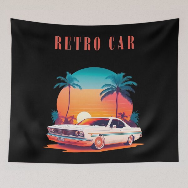 Item preview, Retro Car Sunset Cruise – Vintage Car Racing Style designed and sold by WonderMix.