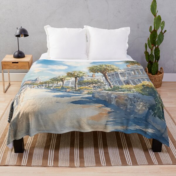 Item preview, Charleston Battery Promenade with Historic Mansions and Palmetto Trees designed and sold by daila70.