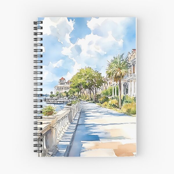 Item preview, Sunlit Charleston Battery with Palmetto-Lined Walkway and Historic Homes designed and sold by daila70.