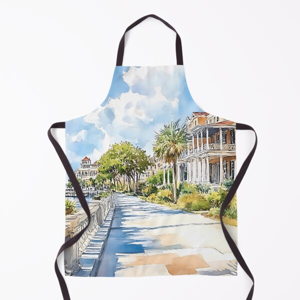 Item preview, Sunlit Charleston Battery with Palmetto-Lined Walkway and Historic Homes designed and sold by daila70.