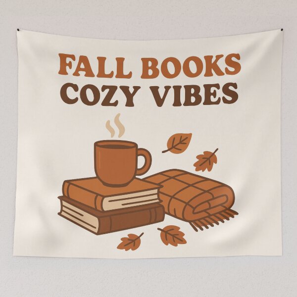 Item preview, Cozy Fall Books – Autumn Reading Mug, Blanket, and Aesthetic Fall Vibes Art Print designed and sold by MAGICKEY2024.