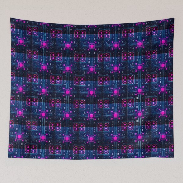 Item preview, Neon Cybercircuit Trace Grid 16 designed and sold by Tom-Johnson.