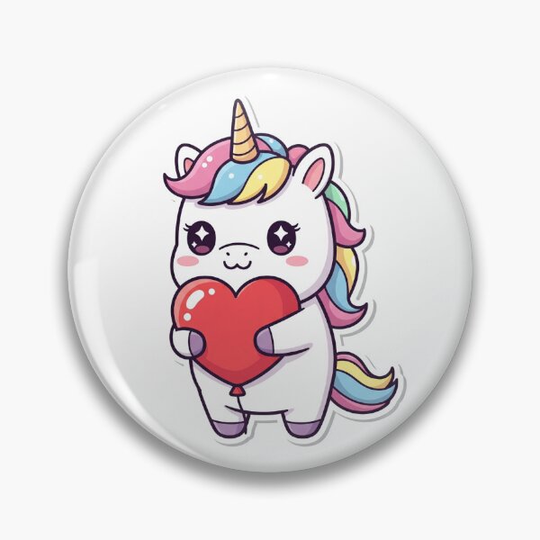 Artikelvorschau, Chibi-Einhorn, das Herzballon umarmt Sticker entworfen und verkauft von The Vibe.