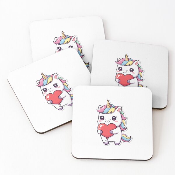 Item preview, Chibi Unicorn Hugging Heart Balloon Sticker designed and sold by The Vibe.