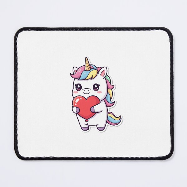 Item preview, Chibi Unicorn Hugging Heart Balloon Sticker designed and sold by The Vibe.