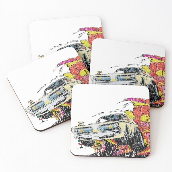 Item preview,  1969 Plymouth Barracuda - aged, distressed, burnout print designed and sold by retropetrol.