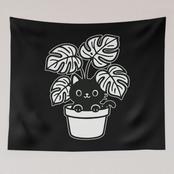Item preview, Cat And Plant Monstera Deliciosa Funny designed and sold by TomFrontierArt.