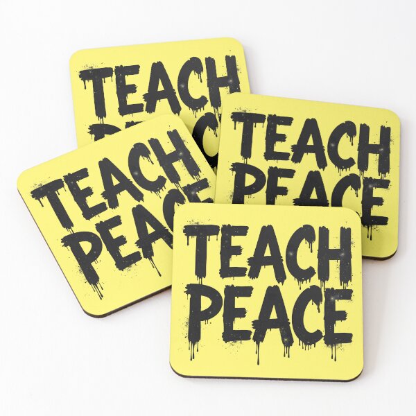 Item preview, Teach Peace black graffiti style designed and sold by Fab-Haven.