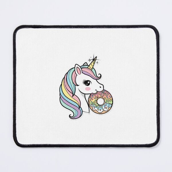 Artikelvorschau, Kawaii Einhorn, das Regenbogen-Donut isst Sticker entworfen und verkauft von The Vibe.