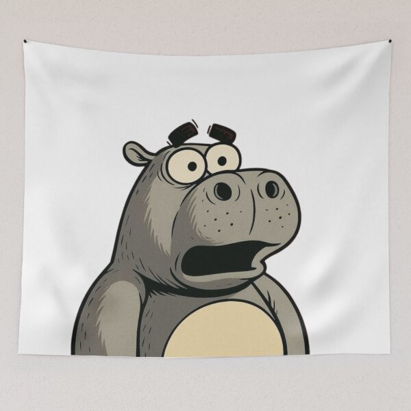 Item preview, A hippopotamus looks scared and shocked designed and sold by kyokyyosei.