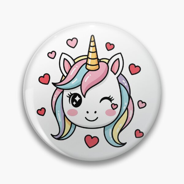 Item preview, Winking Kawaii Unicorn Head Sticker designed and sold by The Vibe.