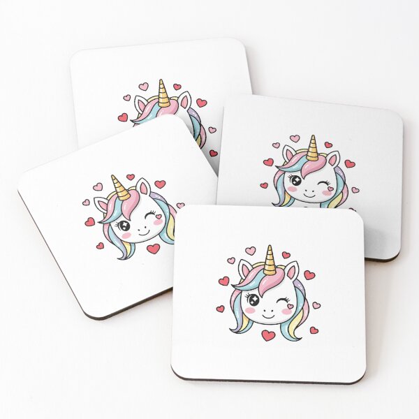 Item preview, Winking Kawaii Unicorn Head Sticker designed and sold by The Vibe.