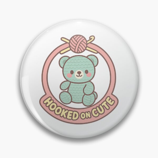 Item preview, Bear & Hook Badge – Hooked on Cute Amigurumi designed and sold by FTS-Studio.