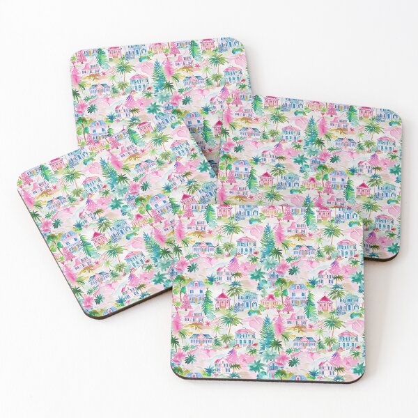 Item preview, Pink Costal Preppy Christams Village designed and sold by The Digital Design Collective .