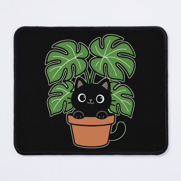 Item preview, Cat And Plant Monstera Deliciosa Kawaii designed and sold by TomFrontierArt.