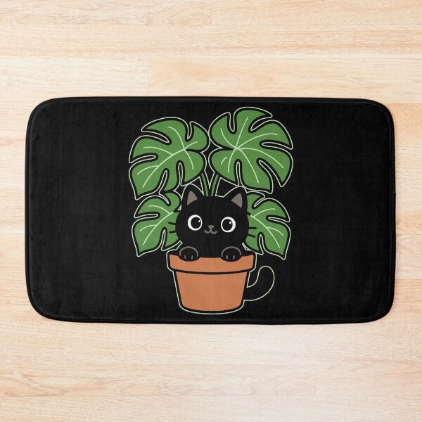 Item preview, Cat And Plant Monstera Deliciosa Kawaii designed and sold by TomFrontierArt.
