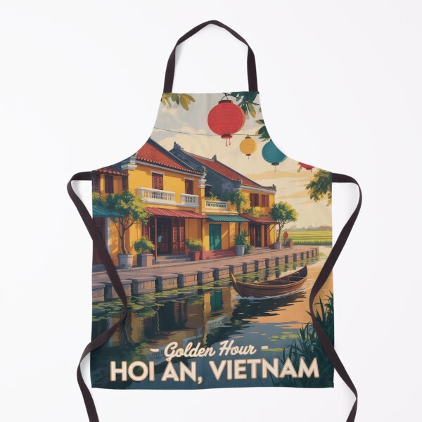 Item preview, Golden Hour in Hoi An – Retro Vietnam Travel Poster Wall Art designed and sold by Timeless Design.