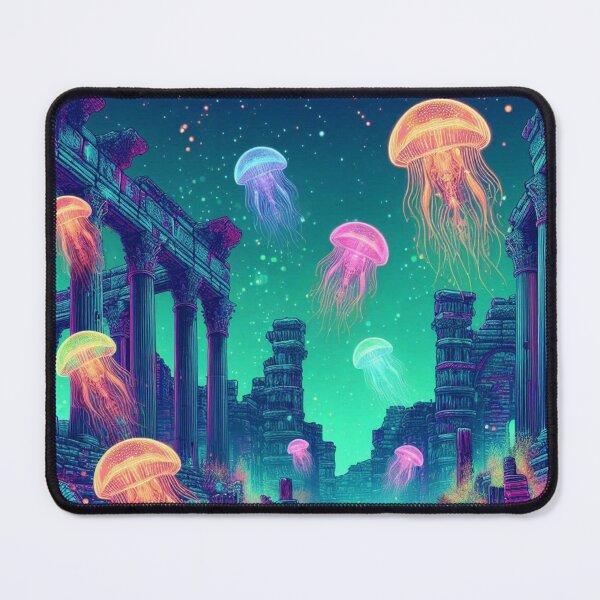 Item preview, Underwater ancient city and colorful jellyfish designed and sold by Dogandesighn.