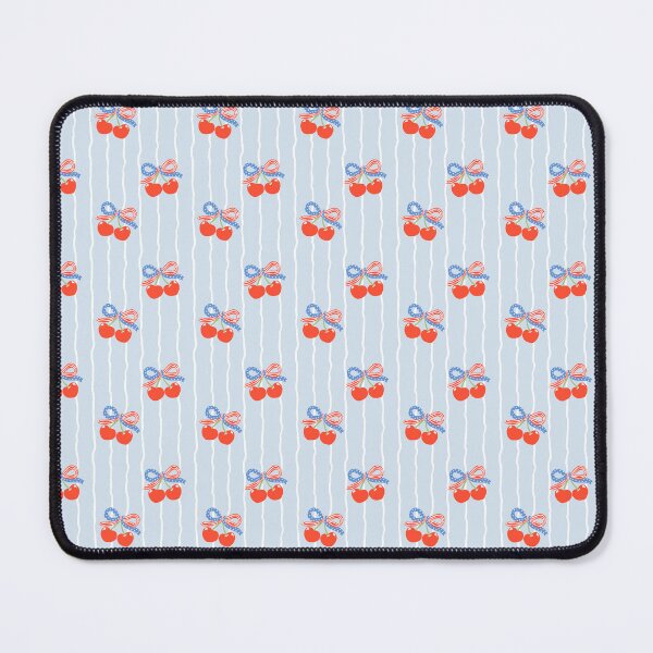 Item preview, Coquette Retro Cherries with Flag Ribbons Pattern designed and sold by smeraldosecrets.