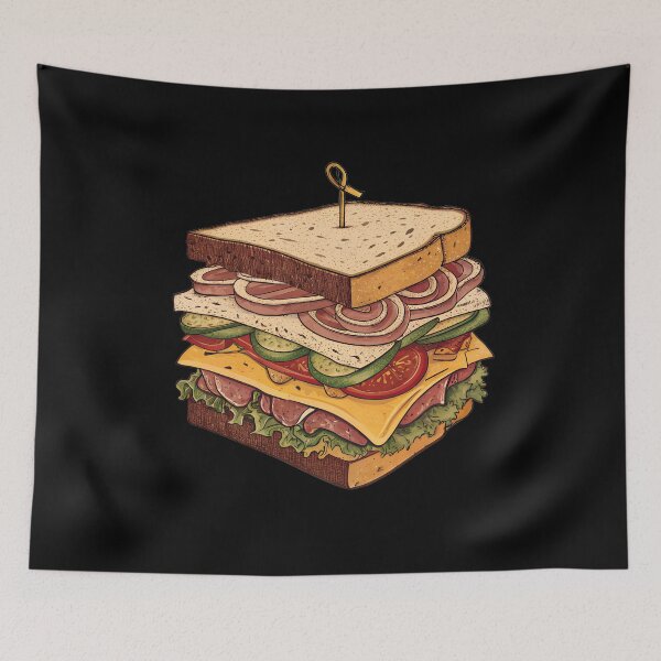 Item preview, Funny Cartoon Dog with Dagwood Sandwich – Food & Humor Art designed and sold by VividOrganica.