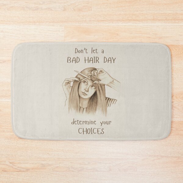 Item preview, Making Choices, Bad Hair Day Humor, Woman Cutting Own Hair, Pencil Drawing designed and sold by JoyfulWhimsy.