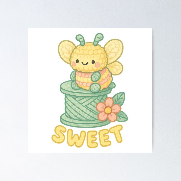 Item preview, Kawaii Amigurumi Bee – Pastel Crochet Plush designed and sold by FTS-Studio.
