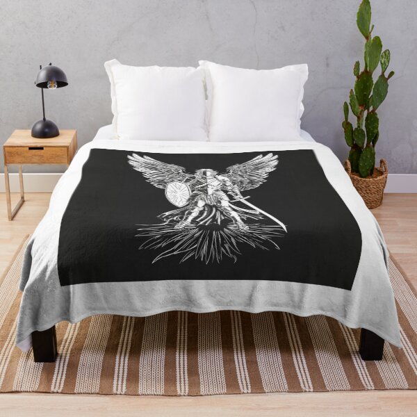 Item preview, Archangel Michael with sword and shield – Minimalist line art design designed and sold by Alasha94.