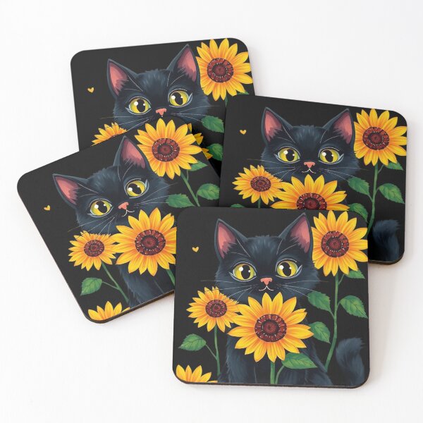 Item preview, Black cat with flowers n.8 designed and sold by Filotecnia.