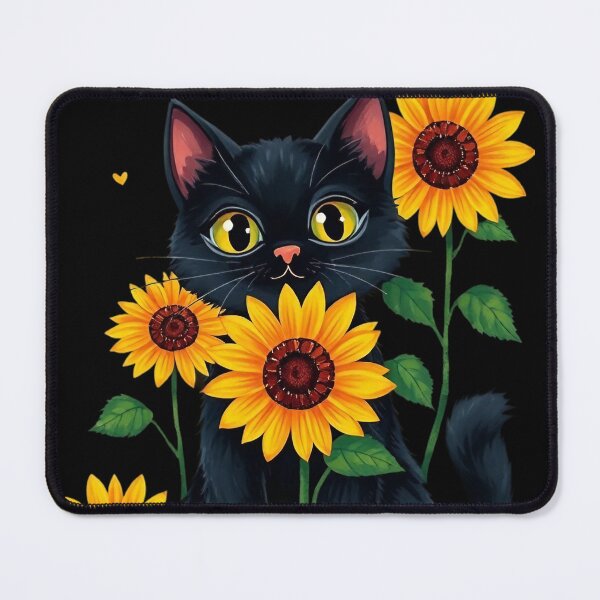 Item preview, Black cat with flowers n.8 designed and sold by Filotecnia.