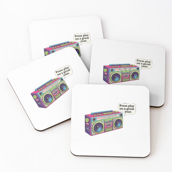 Item preview, Funky Retro Boom Box “Press Play” Sticker designed and sold by The Vibe.