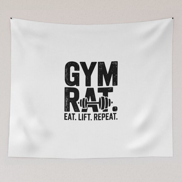Item preview, Gym Rat Eat Lift Repeat Vintage Weightlifting T-Shirt Design designed and sold by Enea Kelo.