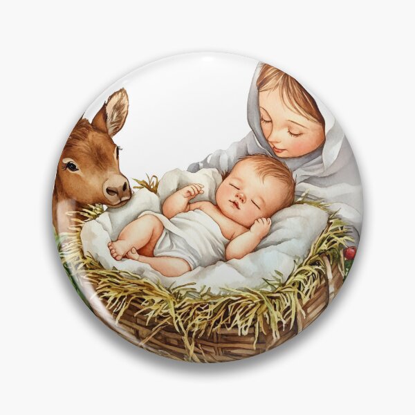 Item preview, Virgin Mary Nativity Scene Christmas Jesus in Manger in Bethlehem designed and sold by tanabe.