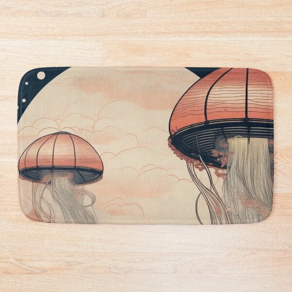 Item preview, Surreal Ukiyo-e Jellyfish – Japanese Ocean Fantasy Poster designed and sold by Vandy Fullam.