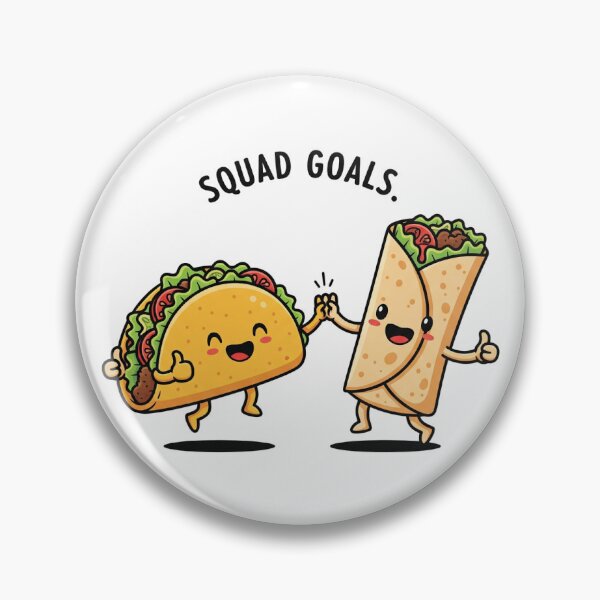 Artikelvorschau, Taco & Burrito „Squad Goals“-Aufkleber entworfen und verkauft von The Vibe.