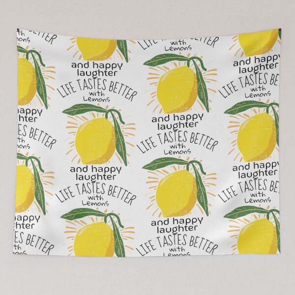 Item preview, Yellow Lemon with Green Leaves on Black designed and sold by SplashTastic.