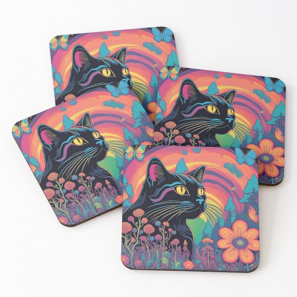 Item preview, Black Cat Art: A splash color in the forest designed and sold by Cat-loveparttime.